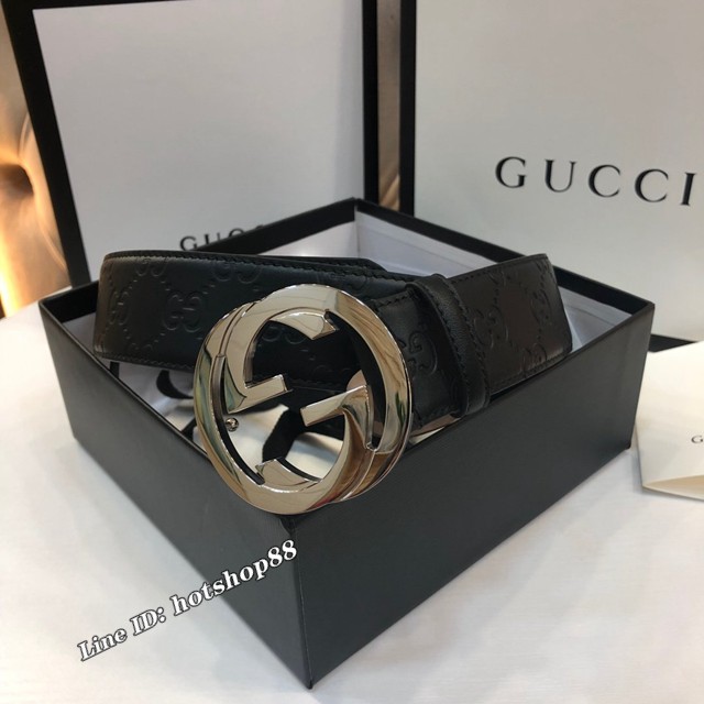 Gucci經典男士皮帶 古奇PVC人造帆布印花腰帶  jjp2522